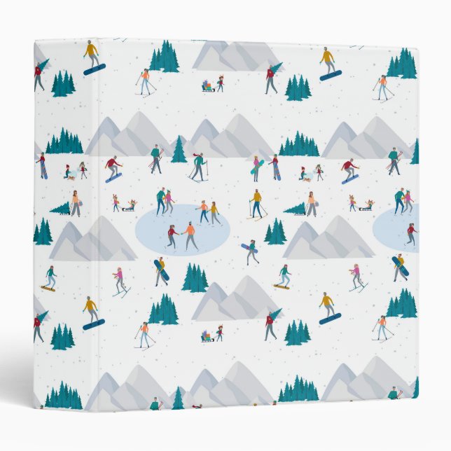 Winter Sports Holiday Fun Pattern Binder (Front/Spine)