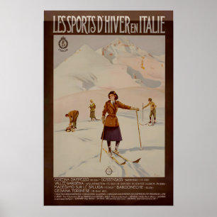 Winter Sports in Italy Cortina d’Ampezzo Poster