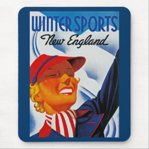 Winter Sports New England Mouse Pad