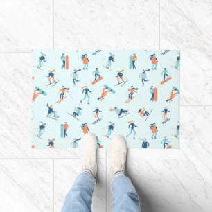 Winter Sports Pattern Doormat