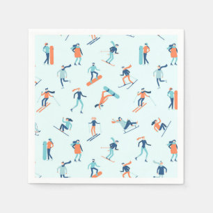 Winter Sports Pattern Napkin