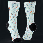 Winter Sports Pattern Socks<br><div class="desc">Check out this cute pattern featuring people in various winter sport activities.</div>