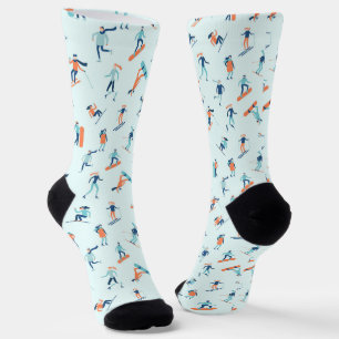 Winter Sports Pattern Socks