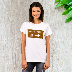 Winter Sports Road Sign T-Shirt