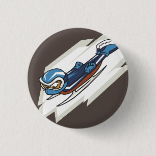 Winter Sports Skeleton Flair Pinback 1 Inch Round Button