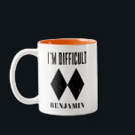 Winter Sports Ski Gag Personalized Two-Tone Coffee Mug<br><div class="desc">I'm Difficult Skiing gag for skiers hitting the slopes. Perfect for any time of the year. Double Black Diamond design that skiers and future skiing fans would love</div>