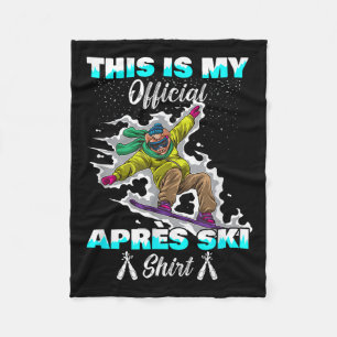 Winter Sports Skiing Pig Snowboard This Is My Apre Fleece Blanket