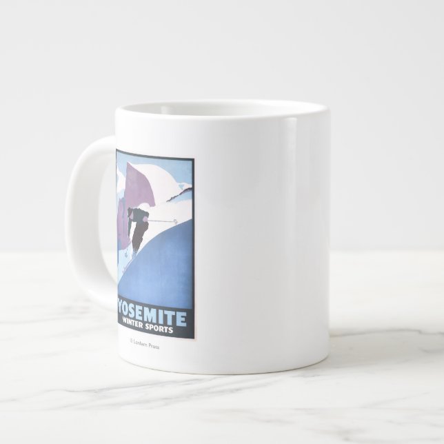 Winter Sports Skiing Promotional Poster Large Coffee Mug (Front Left)