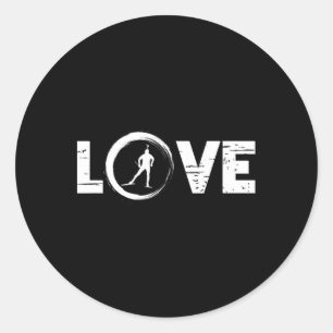 Winter Sports Winter Season Biathlon 2 Classic Round Sticker