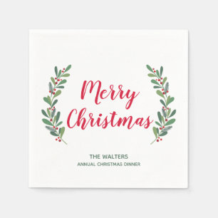 Winter Sprigs Christmas Cocktail Napkin