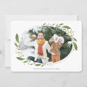 Winter Sprigs Christmas Photo Card