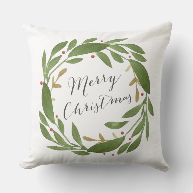 Winter Sprigs Christmas Pillow (Front)