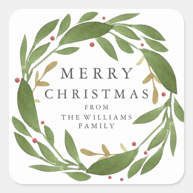 Winter Sprigs Christmas Sticker (Front)