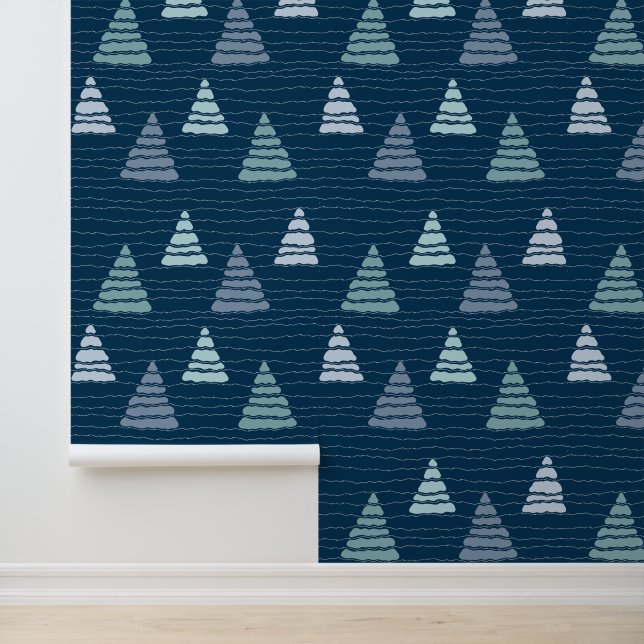 Winter spruce forest with beads wallpaper (Application)