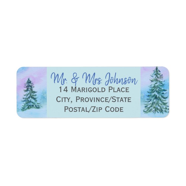 Winter Spruce Trees Return Address Labels (Front)