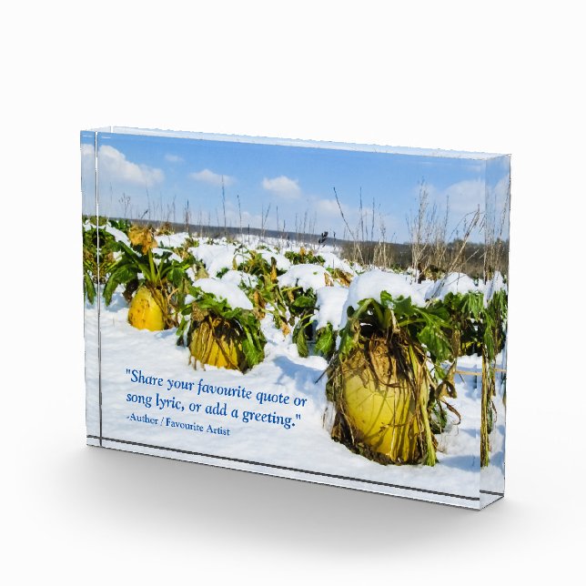 Winter Squash in Snow - Personalized Photo Block (Right)