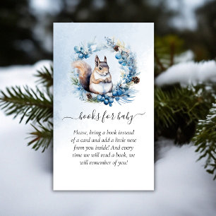 Winter Squirrel Baby Shower Books for Baby Enclosure Card