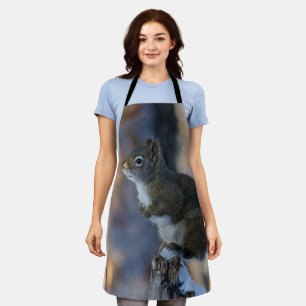 Winter Squirrel, Brown Animal, Canadian Photograph Apron