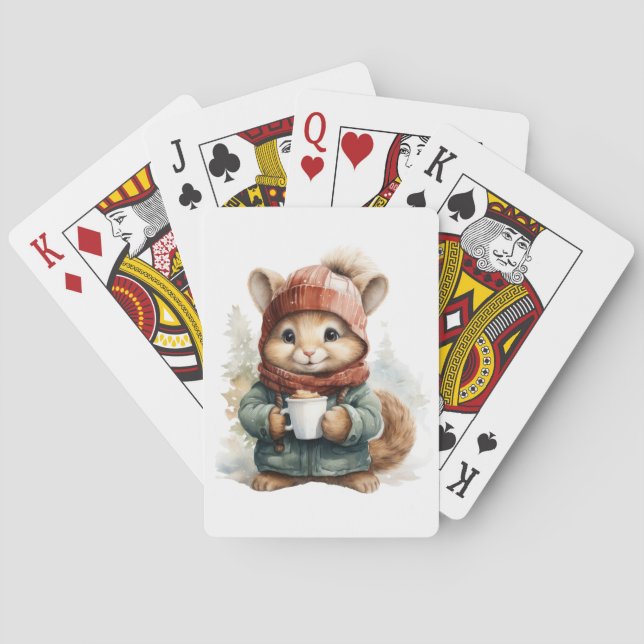 Winter Squirrel Playing Cards (Back)