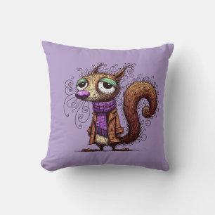 Winter Squirrel Throw Pillow