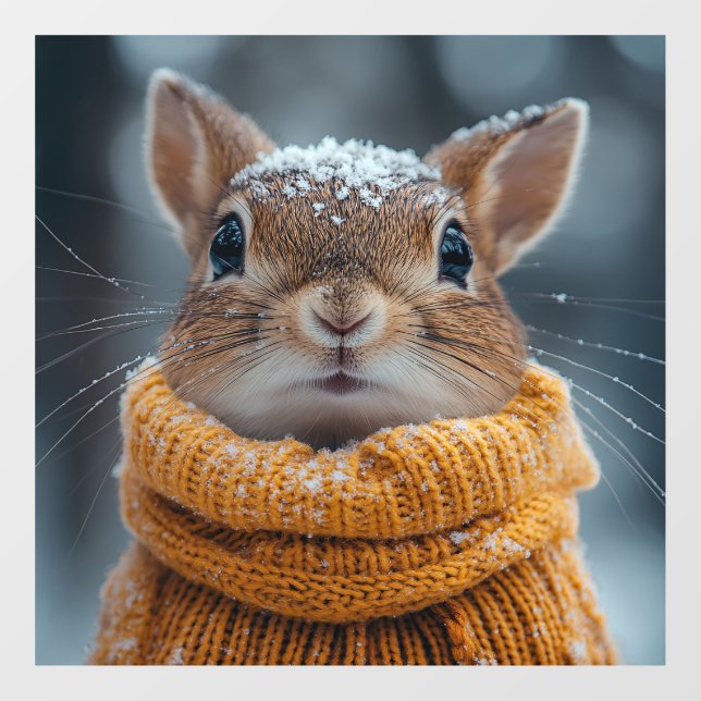 Winter Squirrel Window Cling (Sheet)
