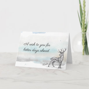 Winter Stag Better Days Ahead Card