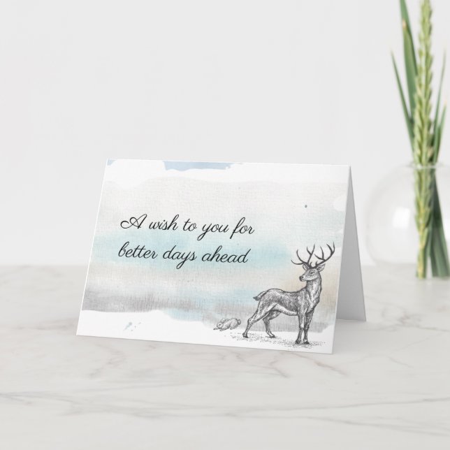 Winter Stag Better Days Ahead Card (Front)