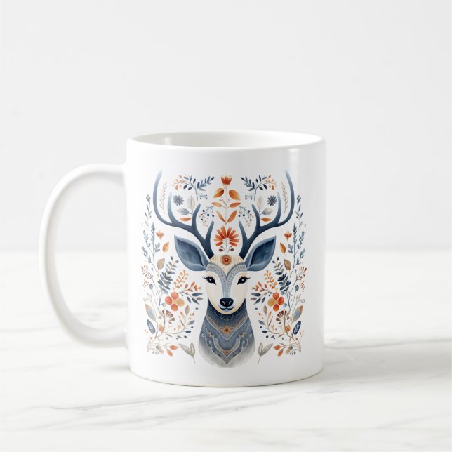 Winter Stag Holiday Mug (Left)