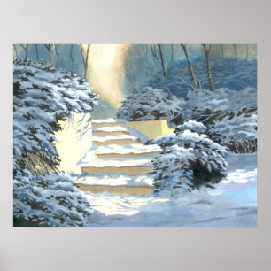 Winter Stairs Poster