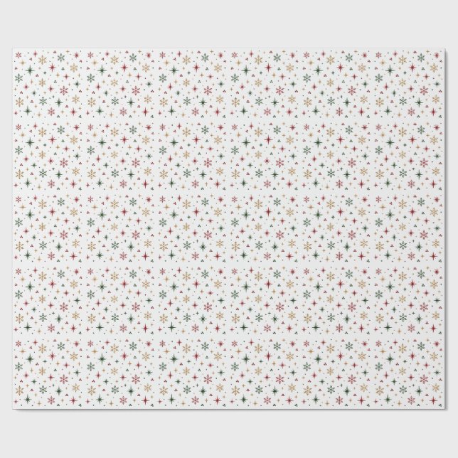 Winter Starlight Snowflake Gift Wrap (Flat)