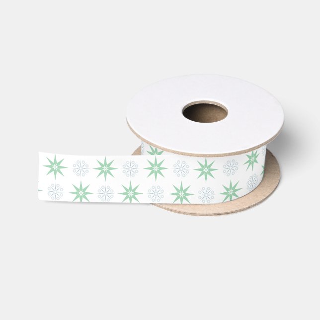 Winter Stars and Snowflakes Satin Ribbon (Spool)