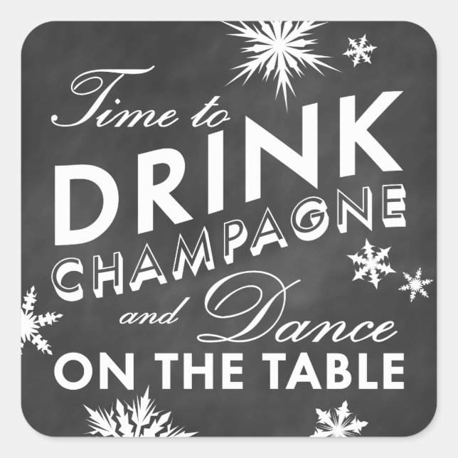 Winter Sticker Time to Drink Champagne (Front)