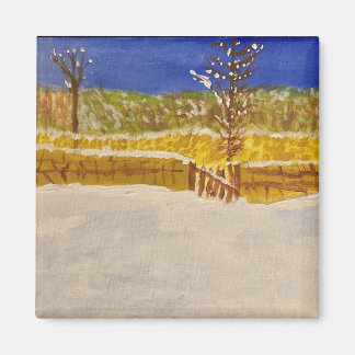 winter stone wall magnet