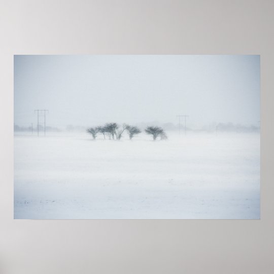 Winter storm landscape poster