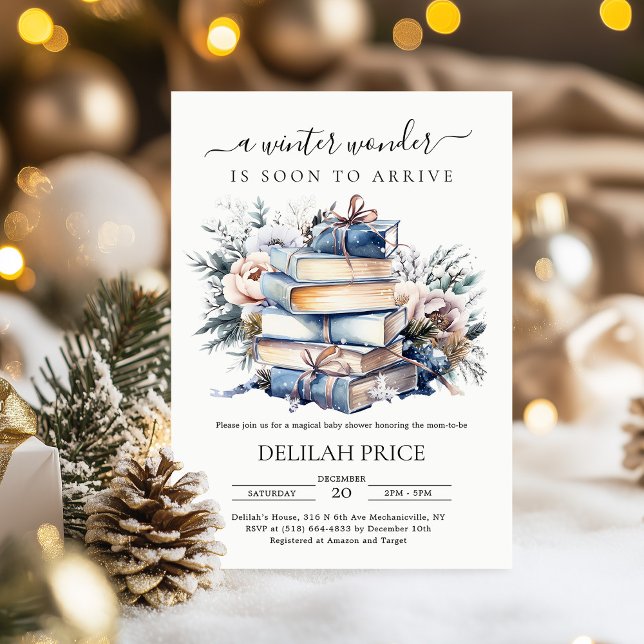 Winter Storybook Book Themed Baby Shower Invitation (Creator Uploaded)