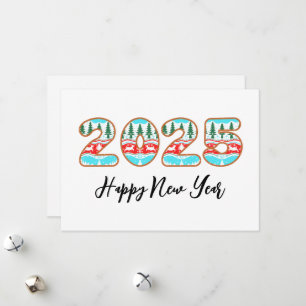 winter style simple happy new years cards 2025