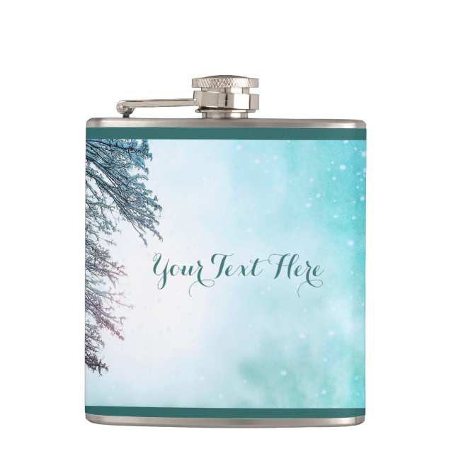 Winter Sun and Snow Hip Flask (Front)