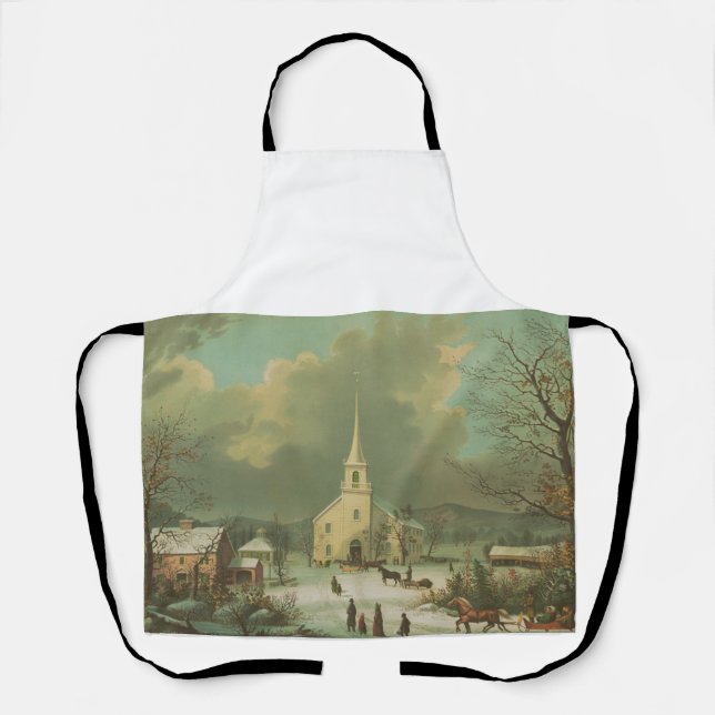 Winter Sunday in olden times Apron (Front)