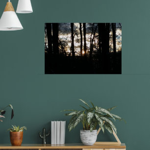 Winter Sundown in the Forest Poster