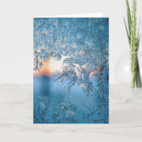 Winter Sunlight Through Frosted Ice Crystals Glass