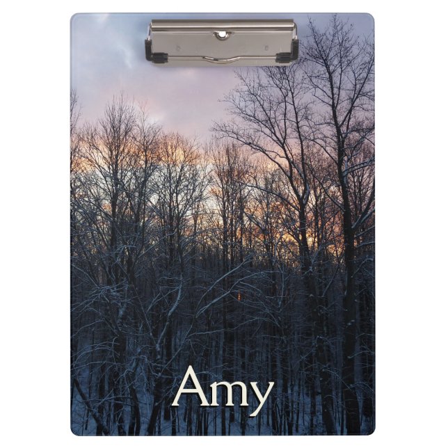 Winter Sunrise I Pastel Nature Landscape Clipboard (Front)