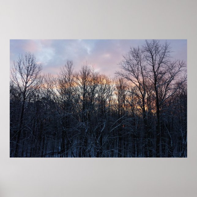 Winter Sunrise I Pastel Nature Landscape Poster (Front)