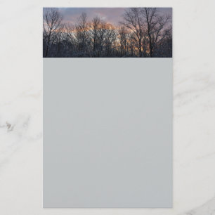 Winter Sunrise I Pastel Nature Landscape Stationery