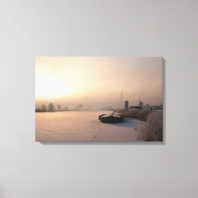 Winter sunrise in the Netherlands canvas Print (Front)