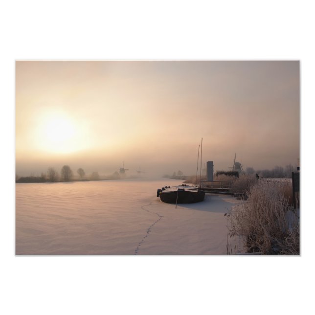 Winter sunrise in the Netherlands photo (Front)