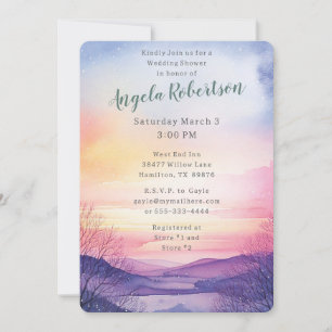 Winter Sunset Adventure Awaits Bridal Shower Invitation