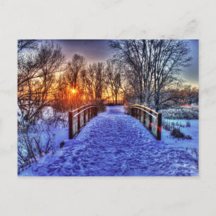 Winter Sunset at the Bridge Postcard