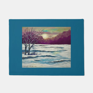 Winter Sunset  Doormat