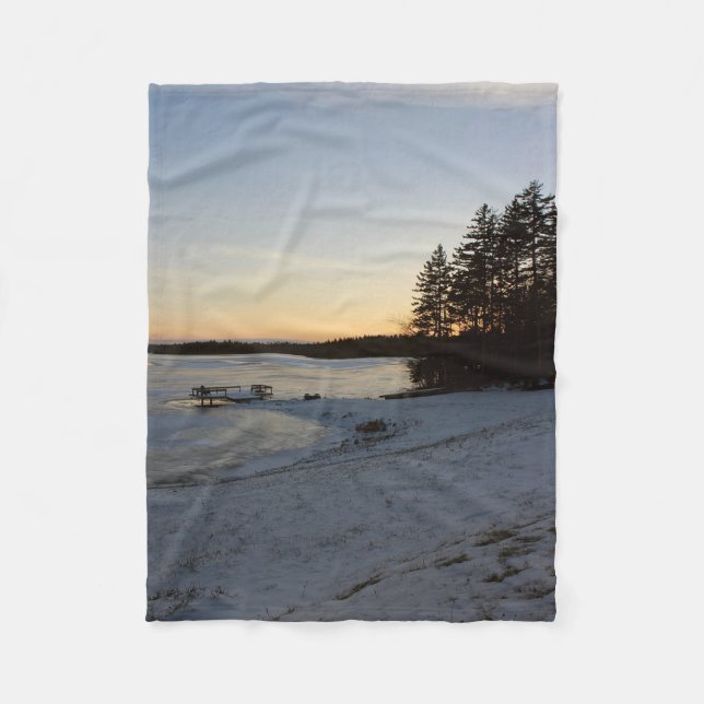 Winter Sunset Fleece Blanket (Front)