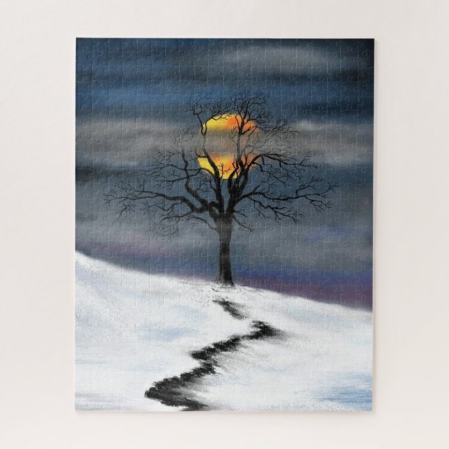 Winter Sunset Jigsaw Puzzle (Vertical)